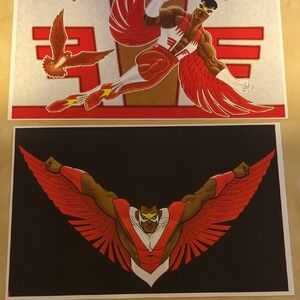 Red and White Superhero Art Prints